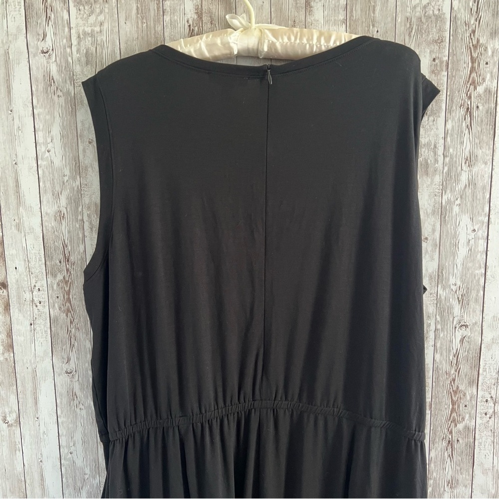 Eileen Fisher Black Tencel Jersey Jumpsuit Drawstring Waist New 2X - Picture 2 of 6